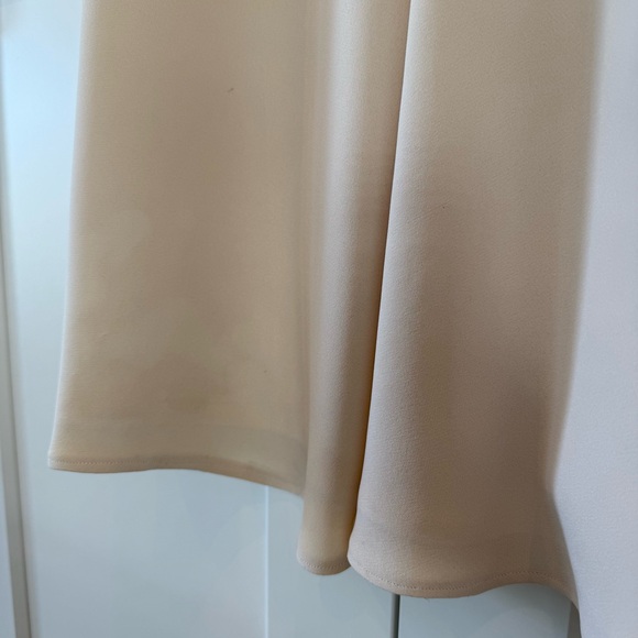 Vintage Silk Wedding Gown with Button Shoulder Details and Mesh Back - Picture 6 of 13